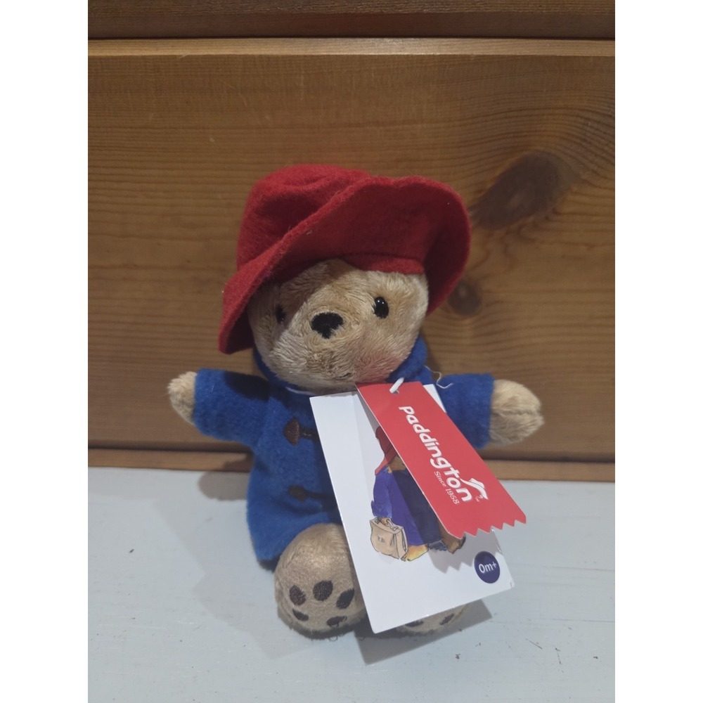 Paddington Bear Plush Rainbow Designs Blue Duffle Coat Red Hat 7"